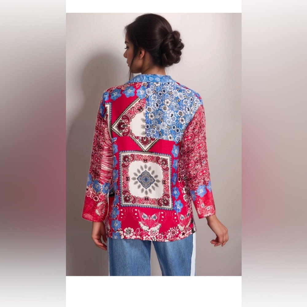 NWT Johnny Was Patchwork Button-Down Tunic/Blouse… - image 8